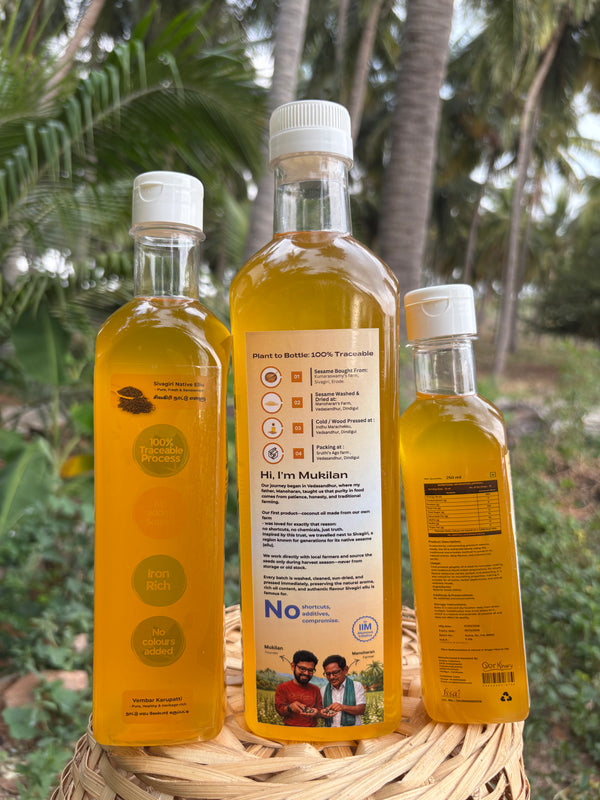 Cold pressed Gingelly/Sesame oil - 1L (Marachekku/Wood pressed)