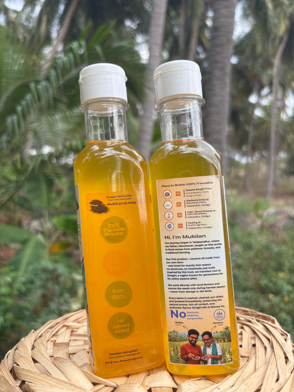Cold pressed Gingelly/Sesame oil - 250 ml (Marachekku/Wood pressed)